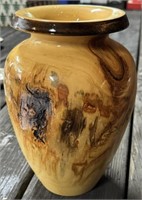 Handmade 9" Wood Vase
