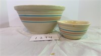 Vintage McCoy Pink Blue Banded Bowls

 Large