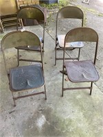 4- Vintage Folding Chairs