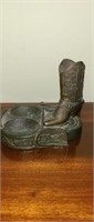 Vintage metal boot trinket holder