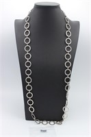 Long hoop chain necklace