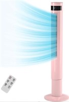 $65 Pink oscillating tower fan with remote