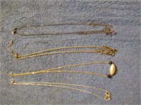 4 Gold Plated Necklaces