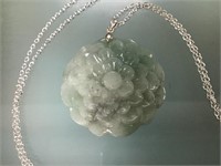 Natural Jade (Myommar) w/ silver chain Retail:$80