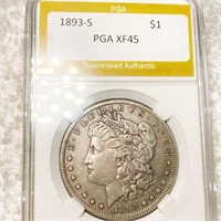 1893-S Morgan Silver Dollar PGA - XF45