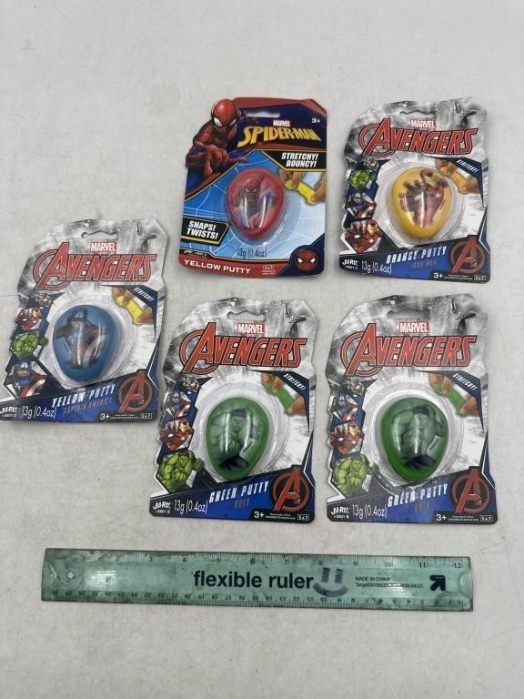 NEW Lot of 5 Marvel Colored Putty