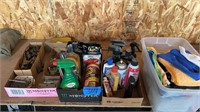 Car rags/ washes/wax(partial bottles) , hinges
