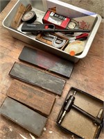 Misc. Bin With Sharpening Stones, Tooling Tool.