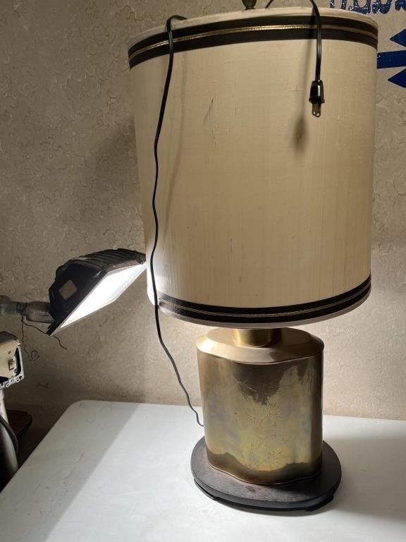 Brass Lamp with Etched design