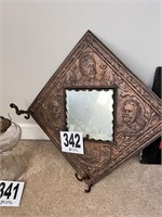 Antique Remember The Maine Embossed Mirror