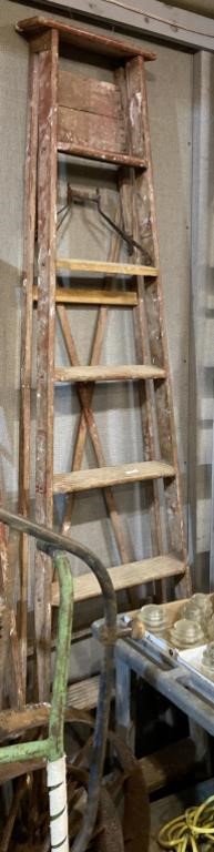 tall wooden ladder