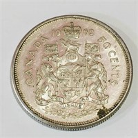 Silver 1962 Canada 50 Cent Coin