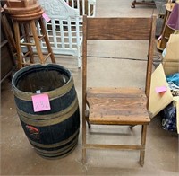Folding chair, barrel