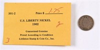 Lot #4224 - 1902 US Liberty Nickel