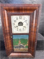 TALL ANTIQUE OGEE INGRAHAM WEIGHTED CLOCK