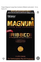 Trojan Magnum Large Size Condoms Ribbed Lubricated