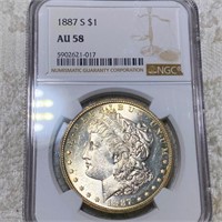 1887-S Morgan Silver Dollar NGC - AU58