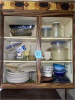dishes housewares contents of cabinet