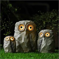 Solar Resin Owl Light  Poric Decor (3pcs)