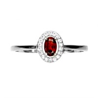 Oval Mozambique Garnet 5x3mm Cz Gemstone 925 Sterl