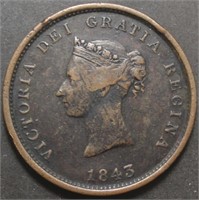 Canada NB-2A Queen Victoria Penny  Token 1843 BR90