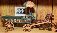 Transfer cast wagon & horse