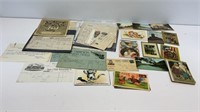 Ephemera lot- vintage post cards and papers