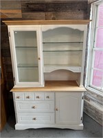 White Lighted Kitchen China Cabinet