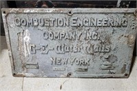 Cast Iron Sign, Combustion Engineering Co.