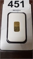 1/10 OUNCE .999 FINE GOLD DONATED BY GO SOUTH