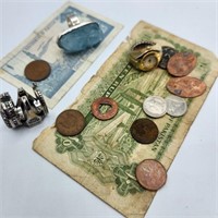 Novelty Rings w/ Foreign Coins