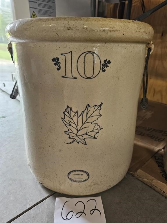 Stoneware Western Monmouth 10 Gallon Crock see des