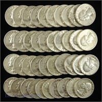 Roll of 1956 Silver Washington Quarters (40)