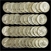 Roll of 1957 Silver Washington Quarters (40)