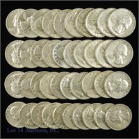 Roll of 1963 Silver Washington Quarters (40)