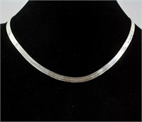 925 Sterling Silver Herringbone Necklace