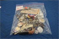 LOT, ASSORTED COINS, TOKENS & COLLECTABLES