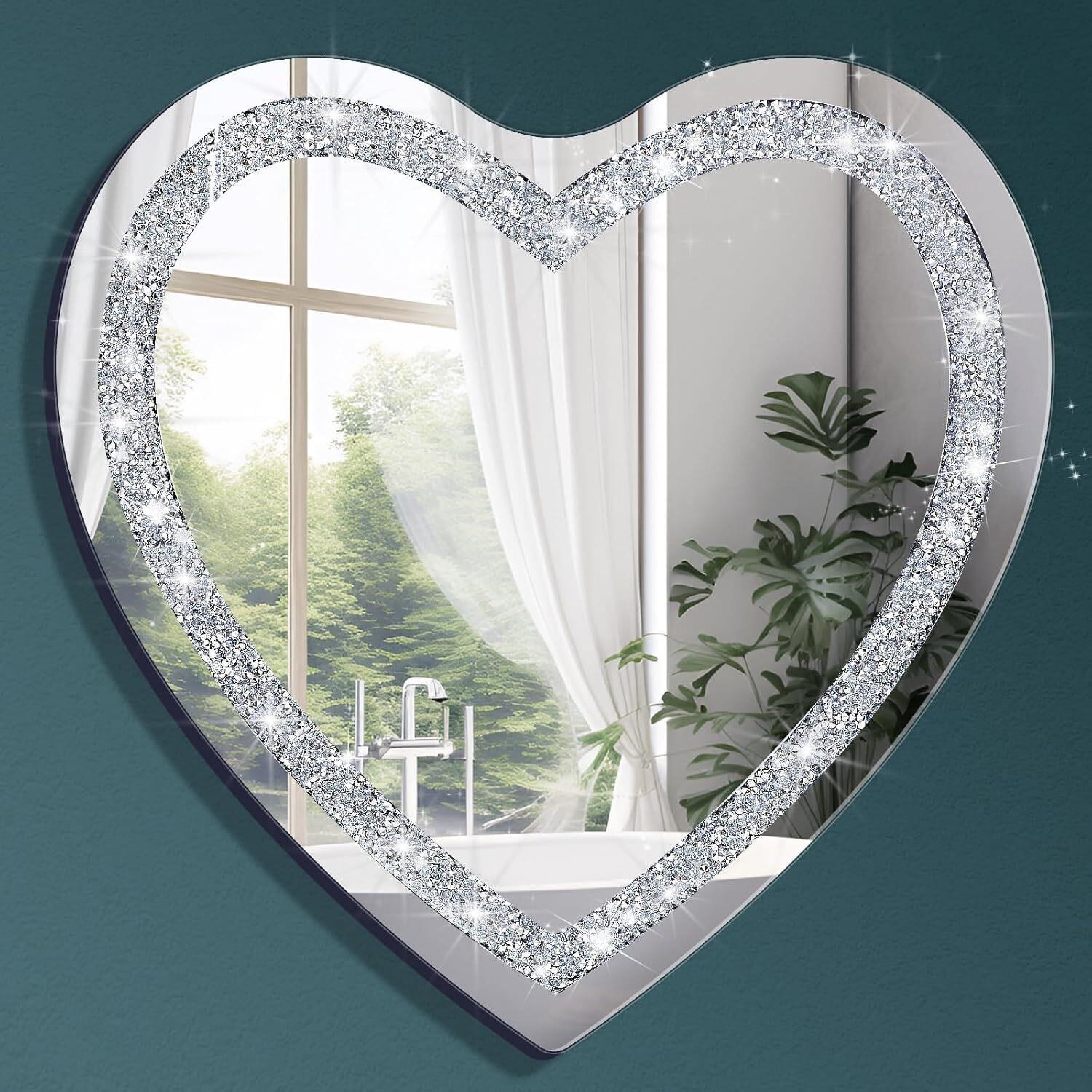 Soaoo 28 x 28 Inch Jumbo Heart Shaped Mirror