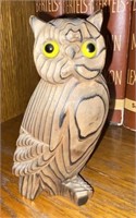 Vtg Hand Carved Wood Owl Figure, Mony Ltd Japan