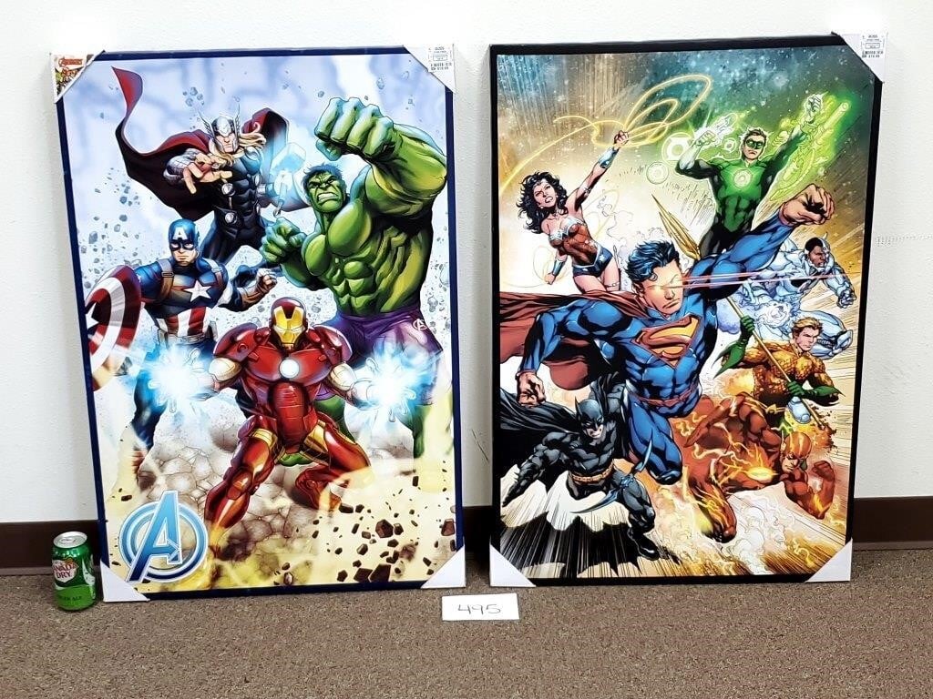 Marvel and DC Super Hero Canvas Prints (No Ship)
