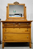 Antique 4 Drawer Dresser With Mirror