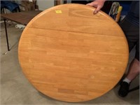 Table with No Legs and Wood Chair