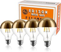 Half Chrome LED Light Bulbs,Dimmable 6W