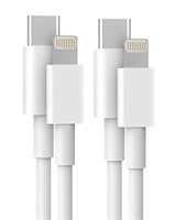 2 Pack 6.6FT USB C to L Charging Cable, Super Fast