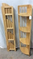 2 Foldable Wooden Display Shelves Z10C