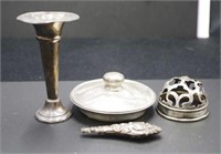 Four pieces of antique silver for repair
