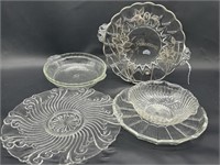 Selection Clear Glass Pie Plates & Serving Pieces