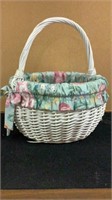 Floral  Easter White Basket with Handle