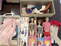 Vintage Barbie & Ken Dolls, Original Box, Clothes