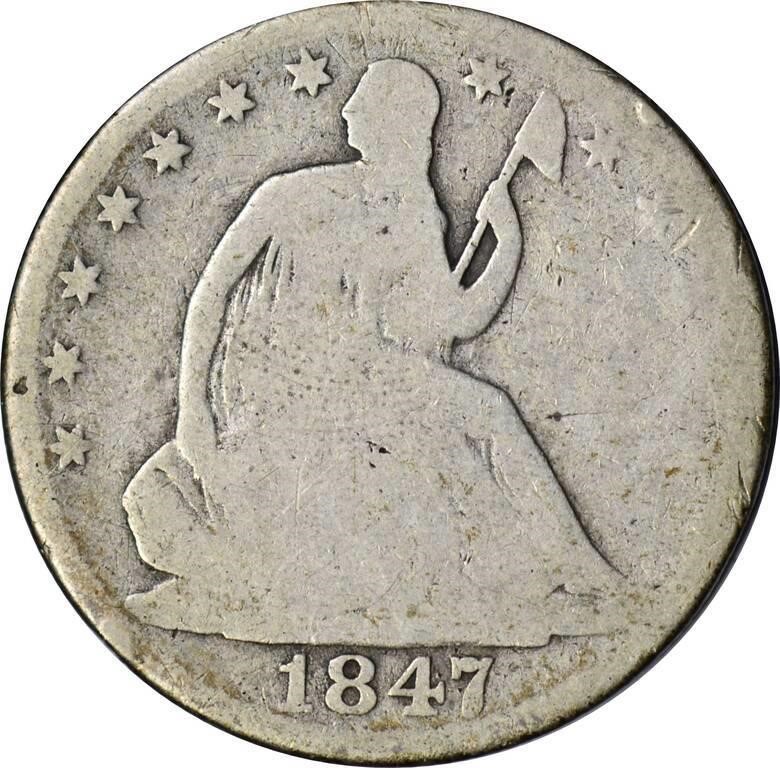 1847-O SEATED LIBERTY HALF - GOOD